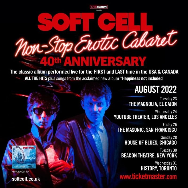 Soft Cell To Perform Album “Non-Stop Erotic Cabaret” in Full on First North American Tour in 20 Years