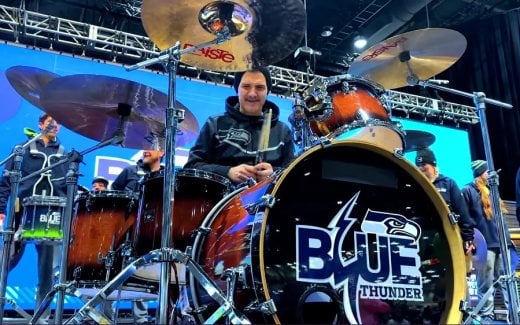 Charlie Benante Did His Best Nick Cannon Impression By Playing with the Seattle Seahawks Drumline