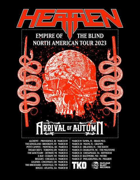 Heathen Announce Tour with Arrival of Autumn