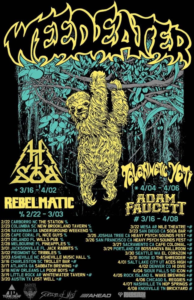 Weedeater to Smoke Out the U.S. with Rebelmatic, Telekinetic Yeti, and Other Supporting Acts