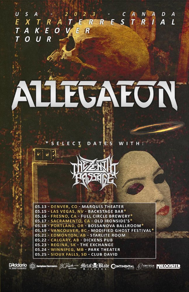 Allegaeon Announces the ‘Extraterrestrial Takeover Tour’ with The Zenith Passage