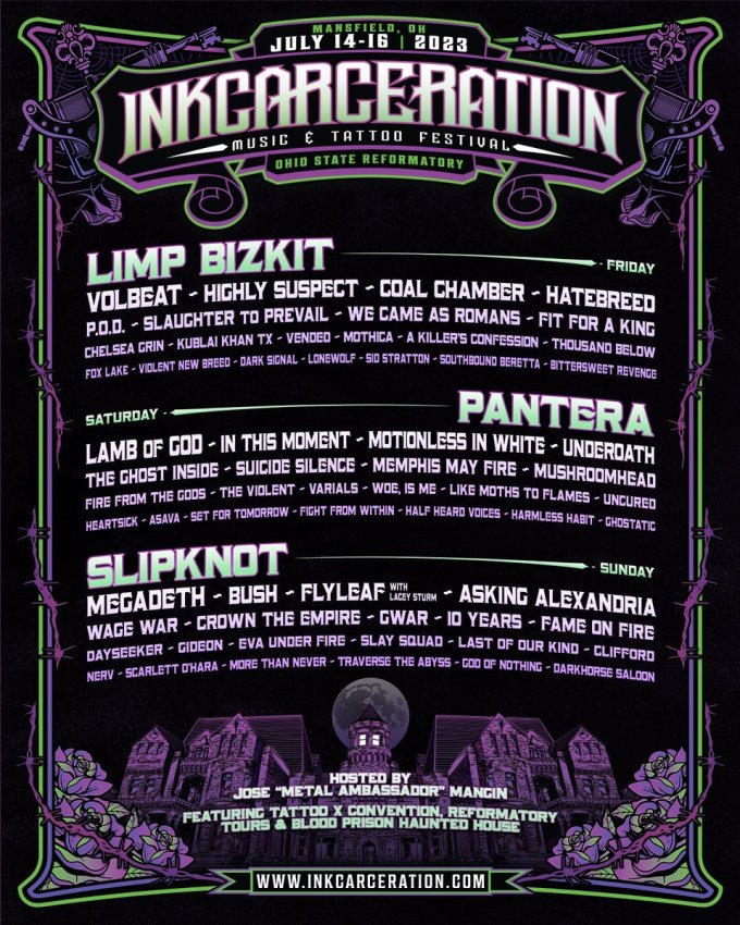 Limp Bizkit, Pantera, Slipknot to Headline Inkcarceration This July