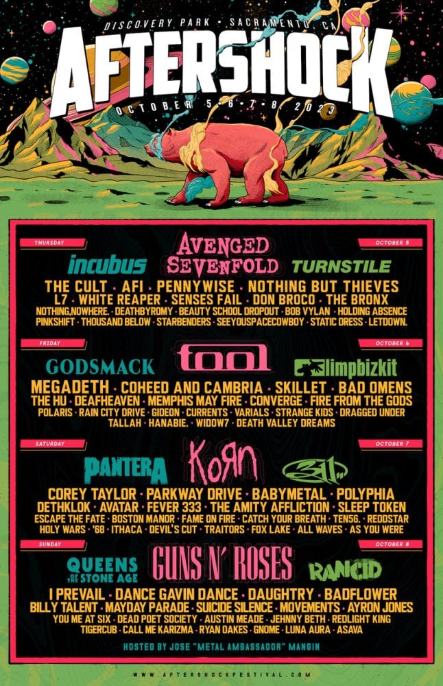 Guns N’ Roses, Tool, Avenged Sevenfold and More Announced for Aftershock Festival 2023