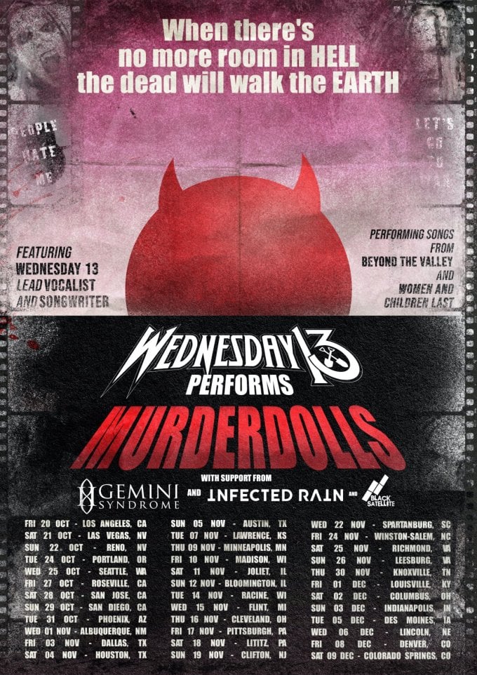 Wednesday 13 to Celebrate 21 Years of Murderdolls with Upcoming Fall U.S. Tour