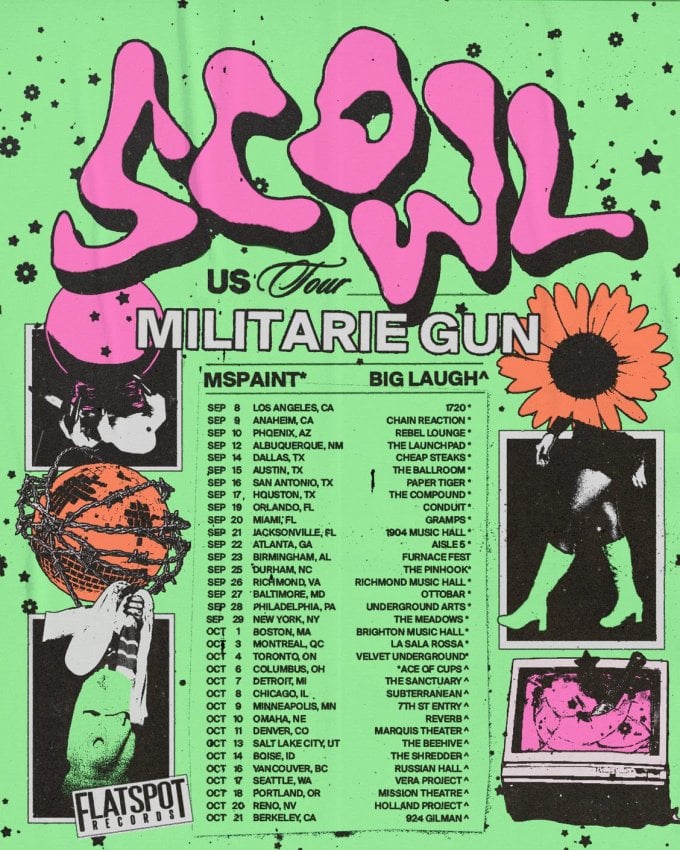 Scowl to Headline North American Tour with Militarie Gun, MSPAINT, and Big Laugh