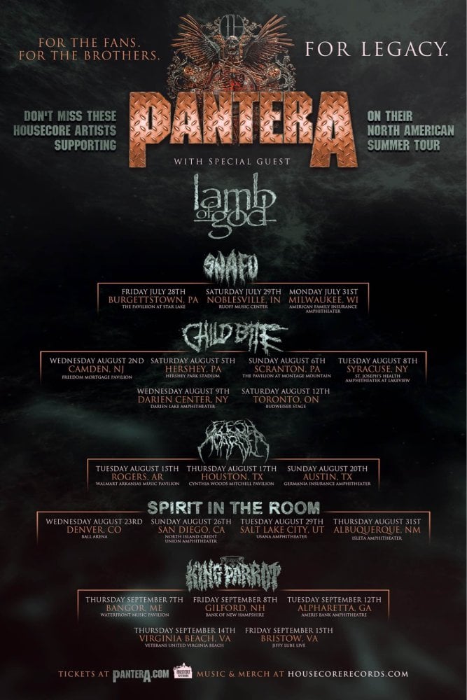 Opening Acts Announced for Pantera and Lamb of God Summer Tour