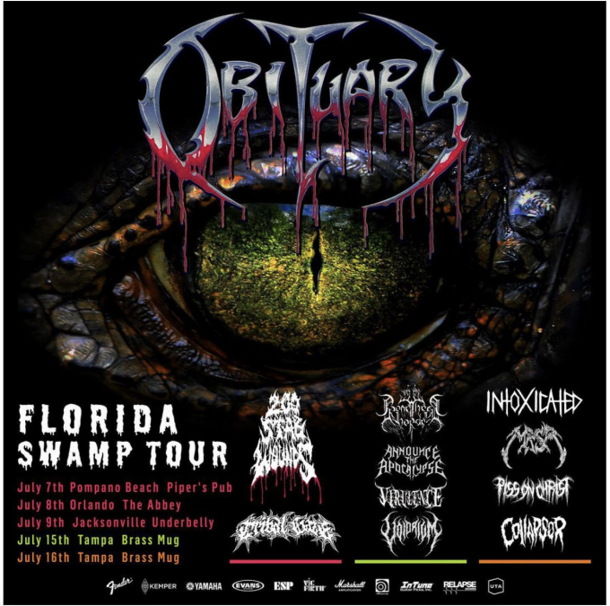 Obituary Announce Florida Tour with 200 Stab Wounds and Tribal Gaze
