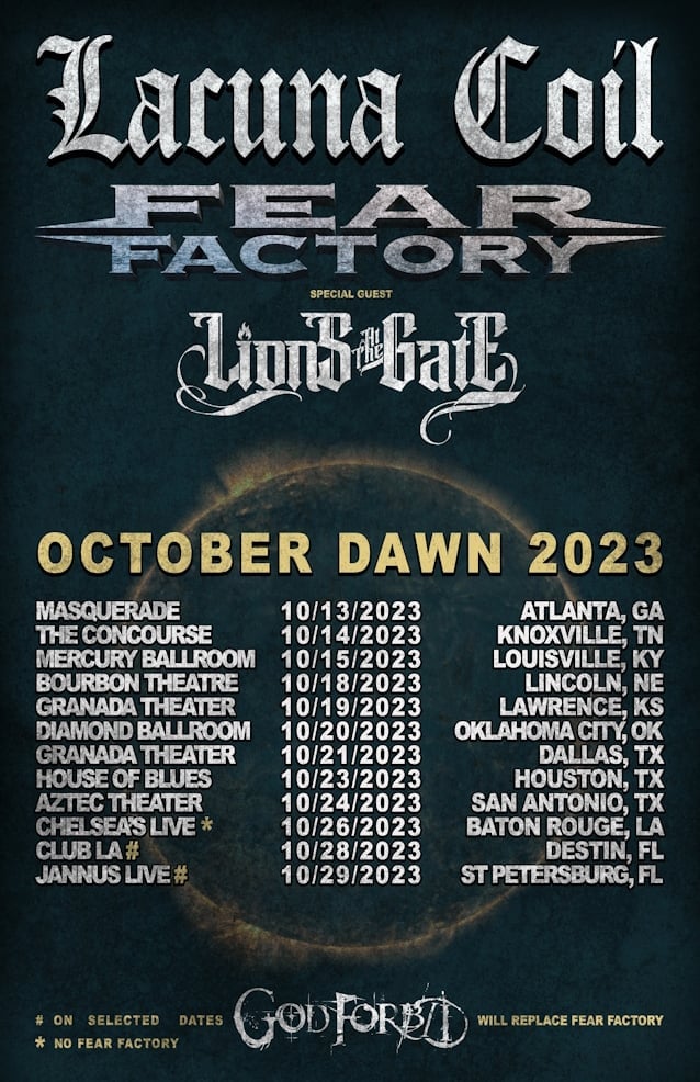 Lacuna Coil and Fear Factory Announce October Tour