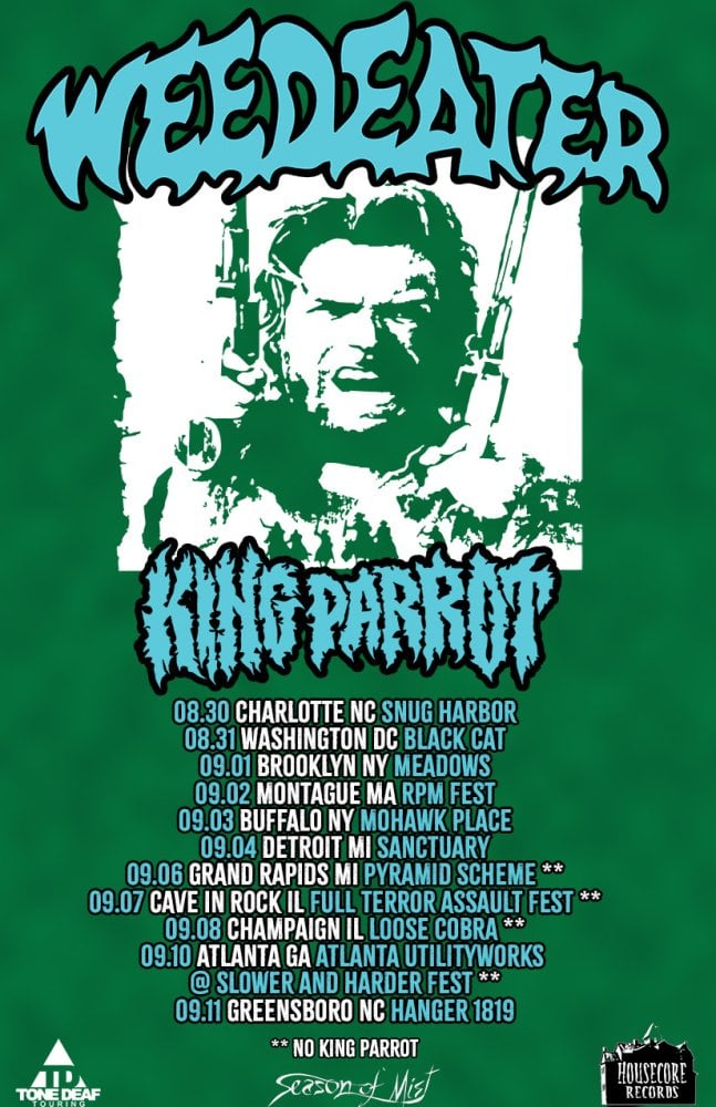 Weedeater and King Parrot to Give the U.S. Northeast and Midwest a Contact High This Fall
