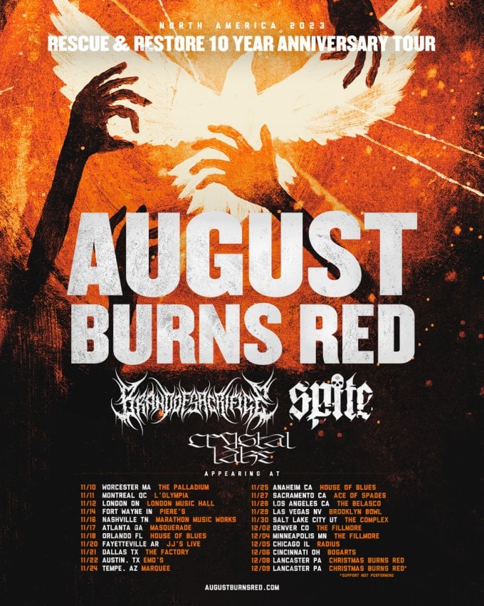 August Burns Red to Take a Nostalgia Trip with Rescue & Restore 10th Anniversary Tour