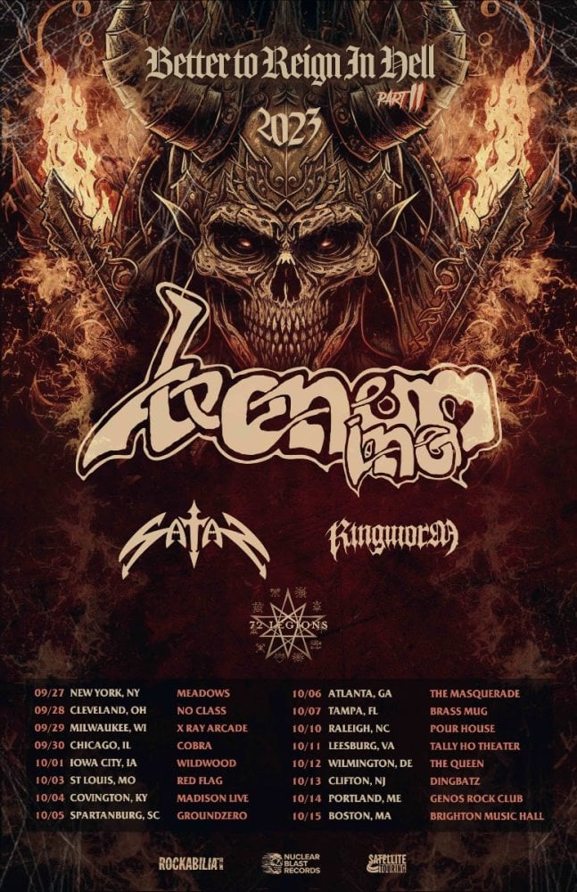 Venom Inc.’s ‘Better To Reign In Hell’ Tour Gets a Second Leg, Featuring Ringworm, Satan, and 72 Legions