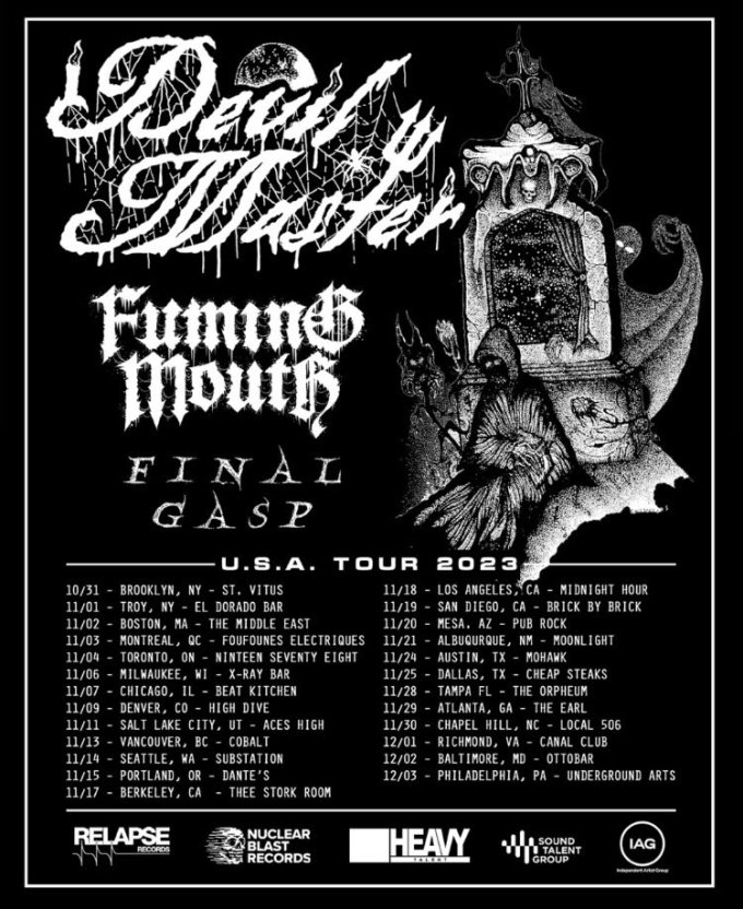 Devil Master to Headline North American Tour with Fuming Mouth, Final Gasp
