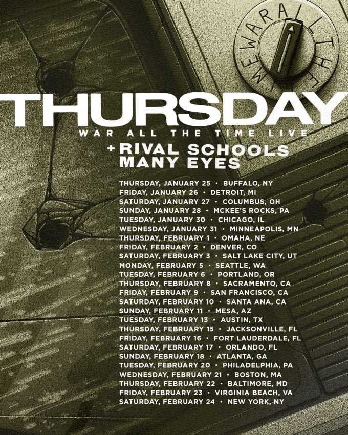 Thursday Announce “War All The Time Live” Anniversary Tour