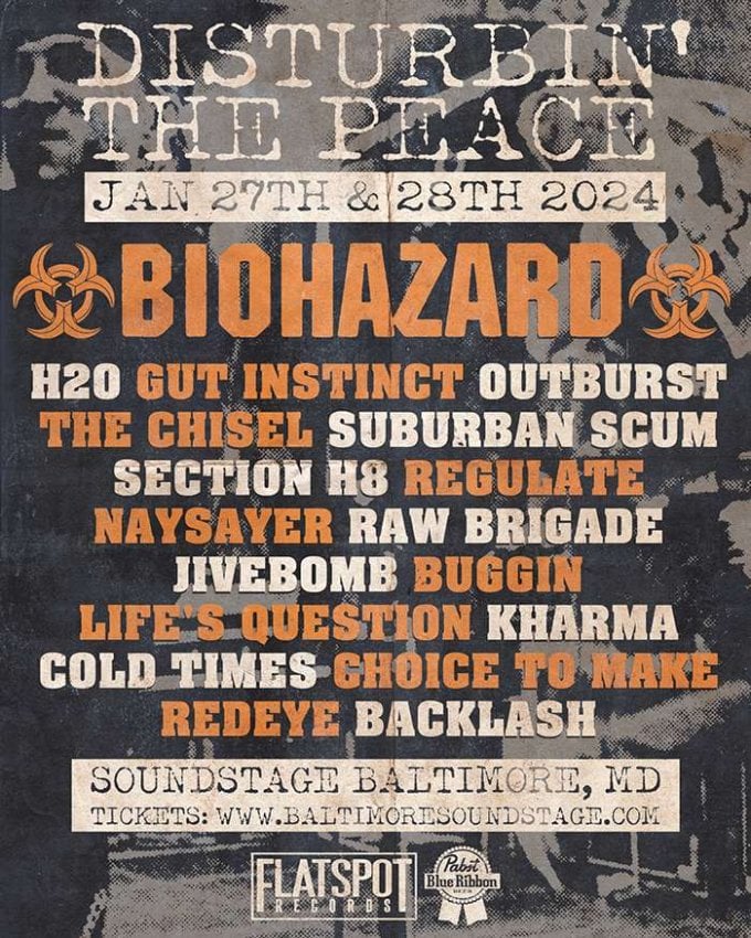 Biohazard to Headline Flatspot Records’ Disturbin’ The Peace Fest
