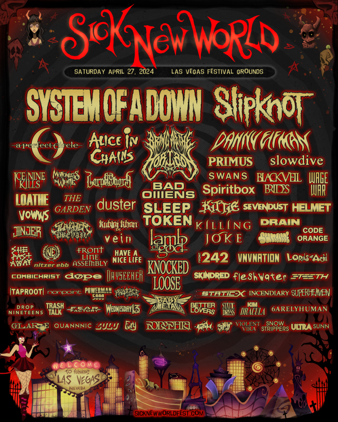 System of a Down, Slipknot, and Nearly 70 Other Bands Announced for Sick New World 2024