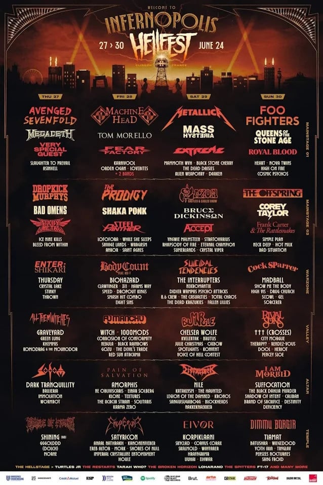 Hellfest 2024 to Have a Stacked Lineup with Metallica, Megadeth, Avenged Sevenfold, and More