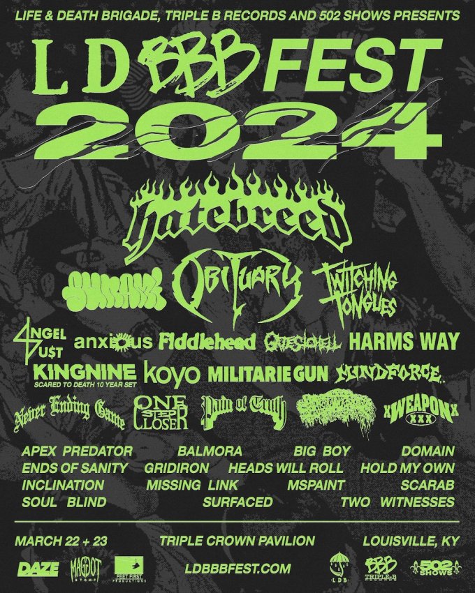 Hatebreed, Obituary, and More Announced for LDBBB Fest 2024
