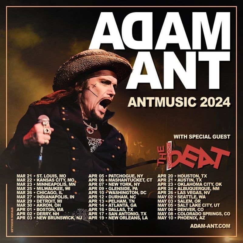 Adam Ant Announces 40-Date “Ant Music 2024” North American Tour with Special Guests The English Beat