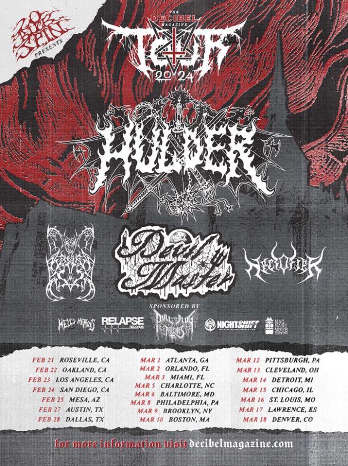 Hulder, Devil Master, Worm, and Necrofier to Play Next Year’s Decibel Magazine Tour
