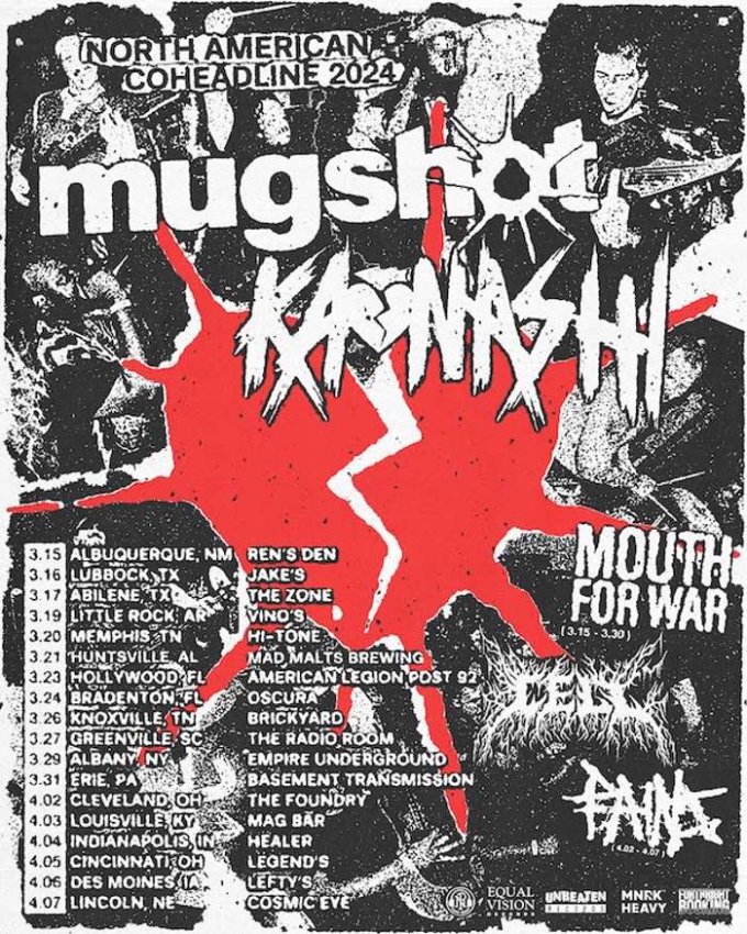 Mugshot, Kaonashi, Mouth For War, Cell, and Pains Announce U.S. Tour