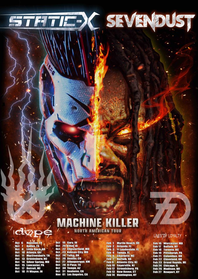 Static-X and Sevendust Announce a Second Leg to ‘The Machine Killer’ Tour
