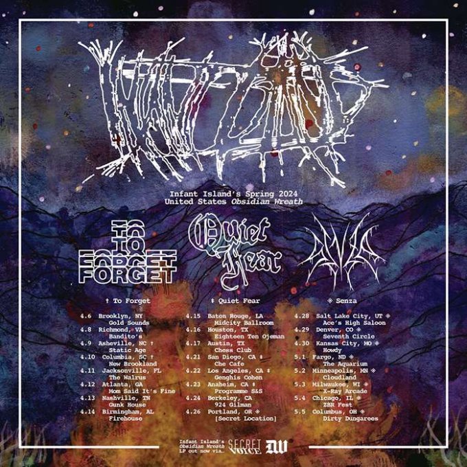 Infant Island Unveil Spring U.S. Tour with To Forget, Quiet Fear, and Senza