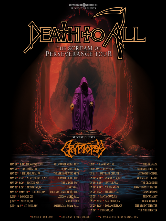 Death to All Announce The Scream Of Perseverance Tour