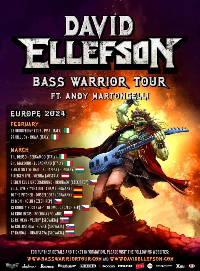 David Ellefson Fires Off More Dates for His European ‘Bass Warrior Tour’