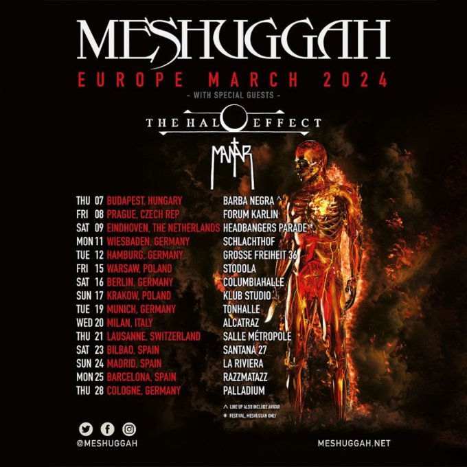 Meshuggah Announce European Tour with The Halo Effect and Mantar for Early Next Year