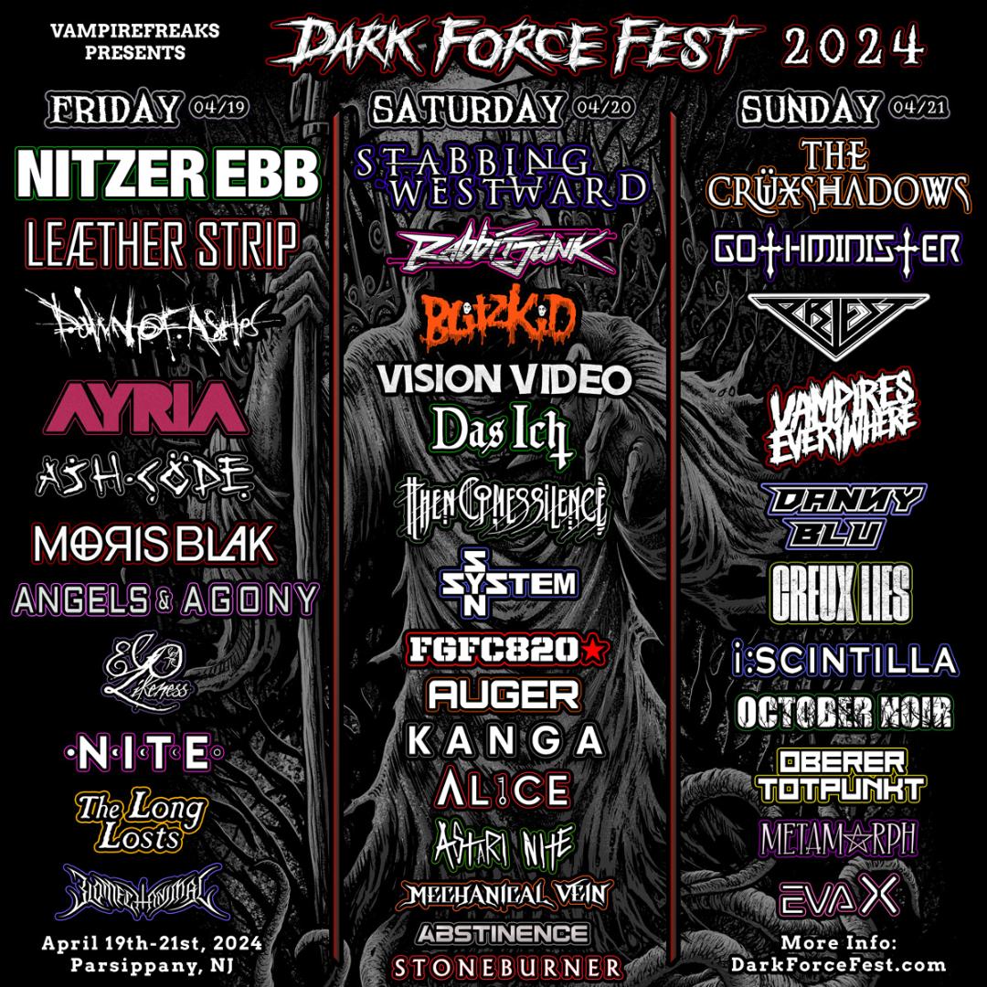 Dark Force Fest Returns with Nitzer Ebb, Ash Code, Then Comes Silence, Creux Lies, and More!