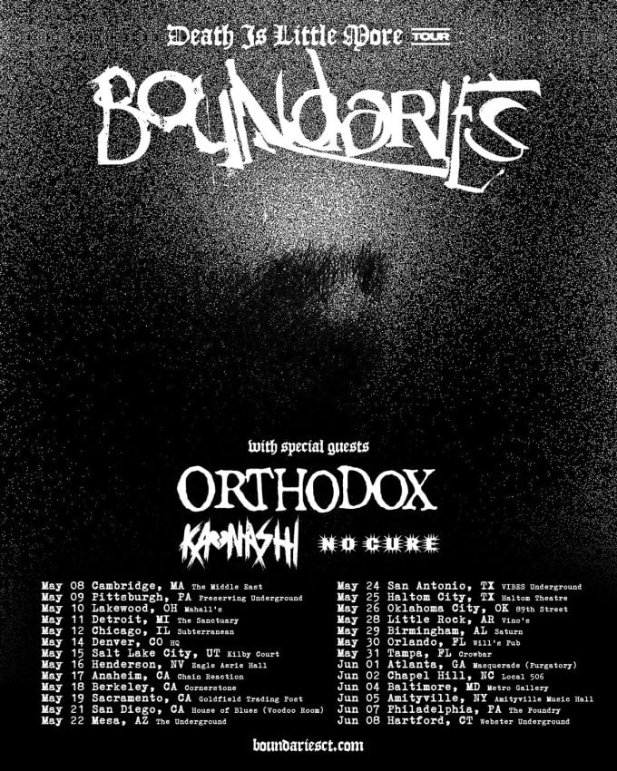 Boundaries Announce Spring U.S. Tour with Orthodox, Kaonashi, and No Cure