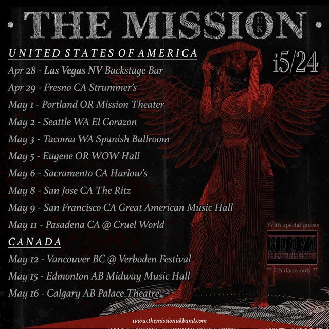 The Mission To Embark on Spring North American Tour — Nuovo Testamento Support for US Dates