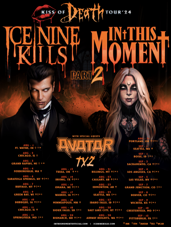 Ice Nine Kills and In This Moment to Reprise Their ‘Kiss of Death Tour’ This Summer
