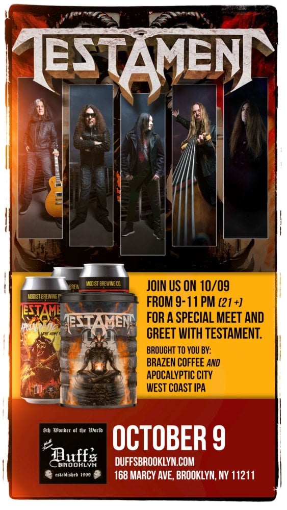 Testament to Host a Meet & Greet in Brooklyn to Promote Their Coffee and Beer